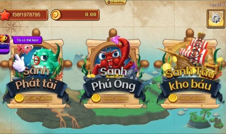 Các phòng chơi trong game Bắn Cá Vua Hải Tặc tại 789P