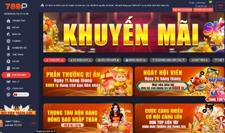 Các chương trình Khuyến Mãi 789P hấp dẫn dành tặng người chơi