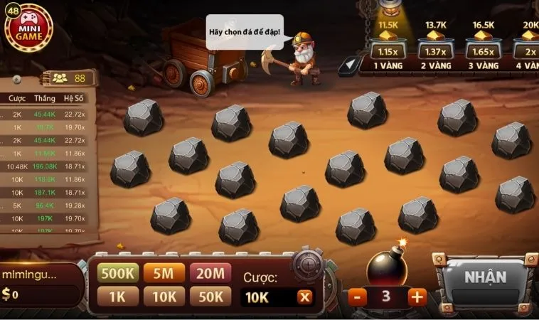 Giao diện chơi game nhanh Cut Stone Tại 789P
